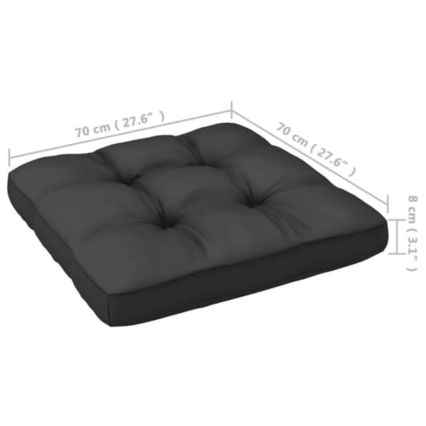 vidaXL Ulkorahi tyynyllä musta mänty