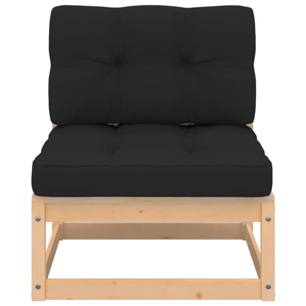 vidaXL midterdel til havesofa med hynder massivt fyrretræ