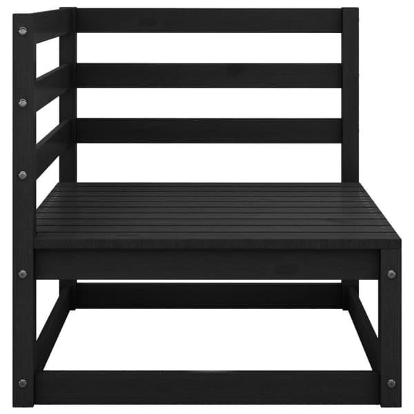 vidaXL Hagesofagruppe med puter 2 deler svart heltre furu