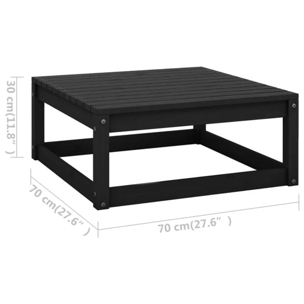 vidaXL Hagesofagruppe med puter 2 deler svart heltre furu