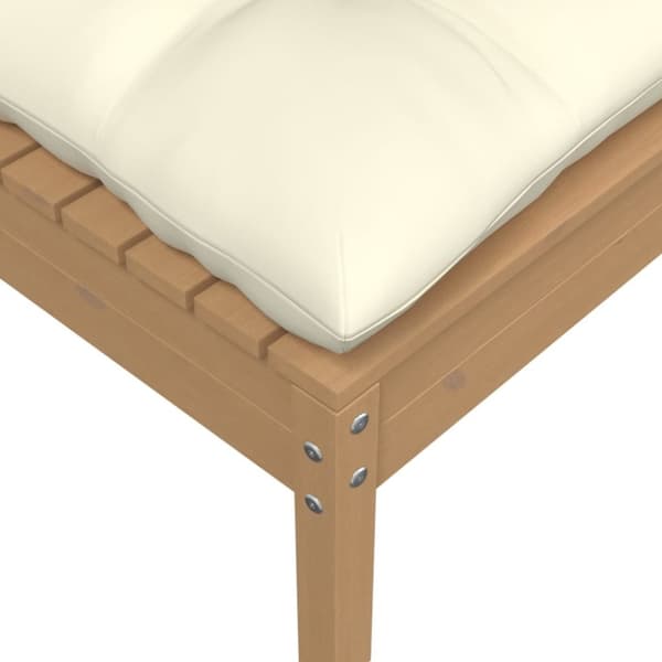 vidaXL 2-personers havesofa med cremefarvede hynder massivt fyrretræ