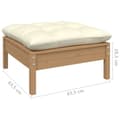 Miniatyrbilde 6 av 7: vidaXL Hagesofa 2-seters med kremhvite puter heltre furu