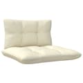 Miniatyrbillede 5 af 8: vidaXL midtermodul til havesofa cremefarvede hynder massivt fyrretræ
