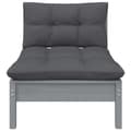 Miniatyrbillede 2 af 8: vidaXL midterdel til havesofa m. antracitgrå hynder massivt fyrretræ