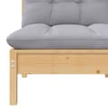 Miniatyrbilde 4 av 8: vidaXL Utendørs midtsofa med grå puter heltre furu