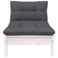 Miniatyrbilde 3 av 9: vidaXL Hagesofa 2-seters med puter hvit heltre furu
