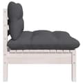 Miniatyrbilde 4 av 9: vidaXL Hagesofa 2-seters med puter hvit heltre furu