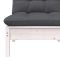 Miniatyrbilde 5 av 9: vidaXL Hagesofa 2-seters med puter hvit heltre furu