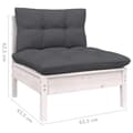 Miniatyrbilde 7 av 9: vidaXL Hagesofa 2-seters med puter hvit heltre furu