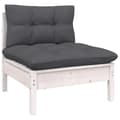 Miniatyrbilde 2 av 9: vidaXL Hagesofa 2-seters med puter hvit heltre furu