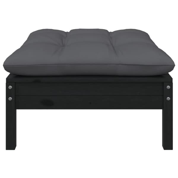 vidaXL Hagesofa med puter 2-seters svart heltre furu