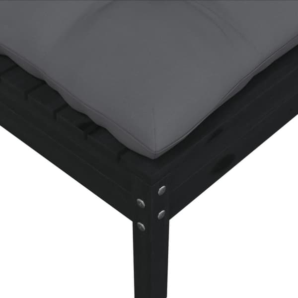 vidaXL Hagesofa med puter 2-seters svart heltre furu