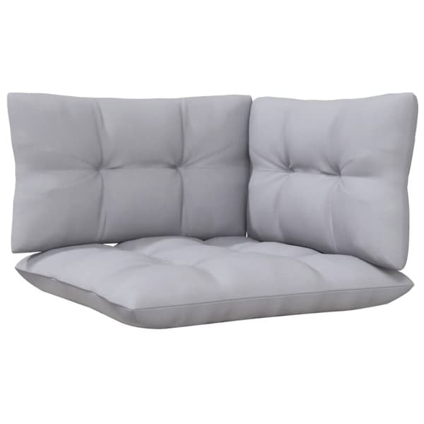 vidaXL 2-personers havesofa med grå hynder massivt fyrretræ