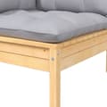 Miniatyrbild 5 av 9: vidaXL Trädgårdssoffa 2-sits med grå dynor massiv furu