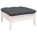 Miniatyrbilde 3 av 8: vidaXL Hagesofa 2-seters med puter hvit heltre furu