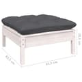 Miniatyrbilde 7 av 8: vidaXL Hagesofa 2-seters med puter hvit heltre furu