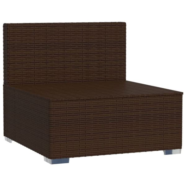 vidaXL midtersæde til havesofa med hynder polyrattan brun
