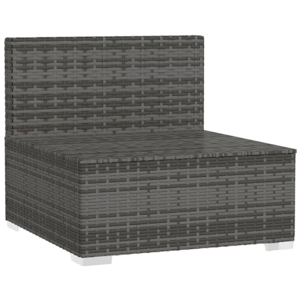 vidaXL midtersæde til havesofa med hynder polyrattan grå