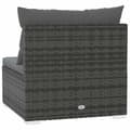 Miniatyrbillede 6 af 9: vidaXL midtersæde til havesofa med hynder polyrattan grå