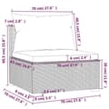Miniatyrbillede 8 af 9: vidaXL midtersæde til havesofa med hynder polyrattan grå