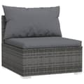 Miniatyrbillede 1 af 9: vidaXL midtersæde til havesofa med hynder polyrattan grå