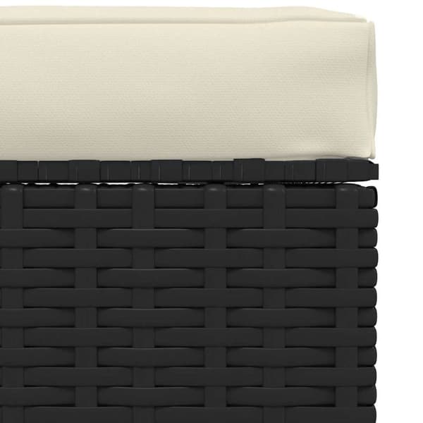 vidaXL Fotpall med dyna konstrotting svart 70x70x30 cm