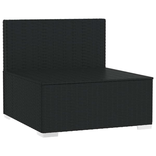 vidaXL midtersæde til havesofa med hynder polyrattan sort