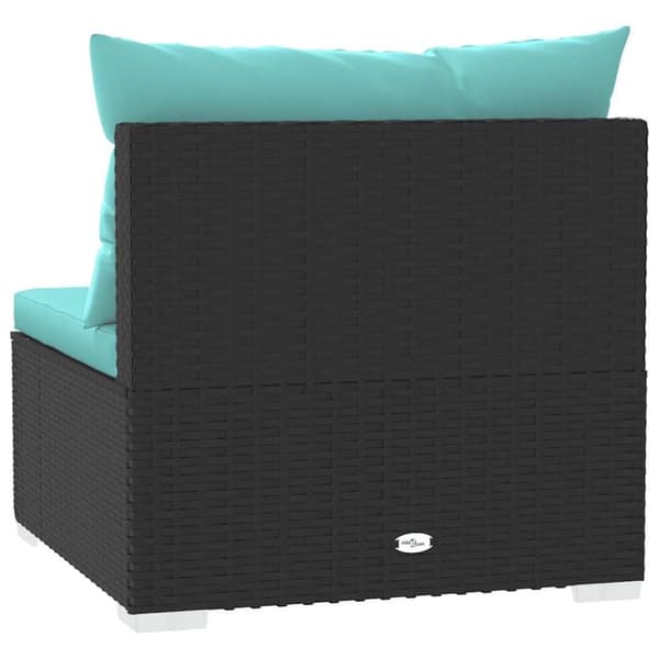 vidaXL midtermodul til modulsofa med hynder polyrattan sort