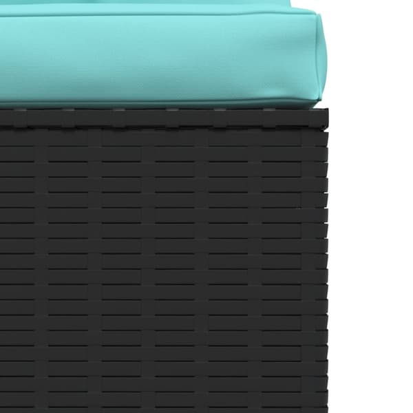 vidaXL midtermodul til modulsofa med hynder polyrattan sort
