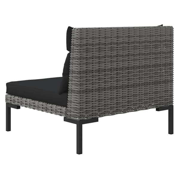 vidaXL loungesæt til haven 3 dele halvrundt polyrattan mørkegrå