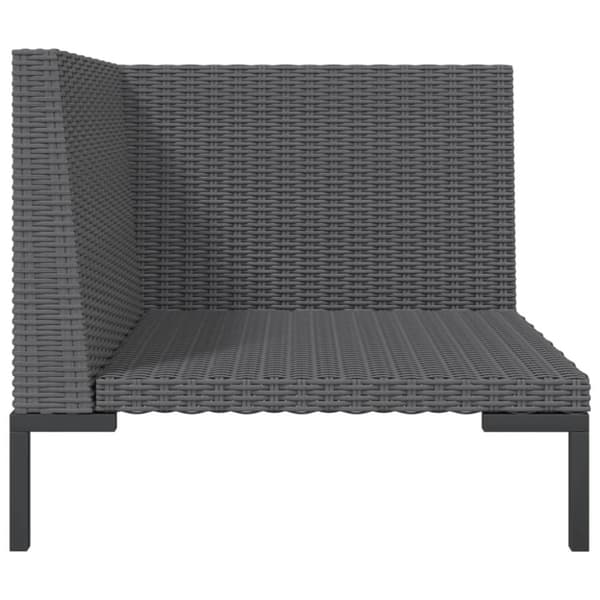 vidaXL Hagesofa med puter halvrund polyrotting