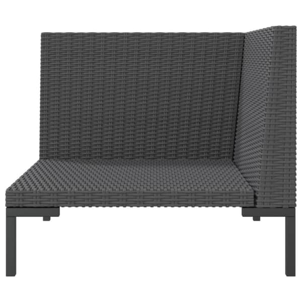 vidaXL Hagesofa med puter halvrund polyrotting