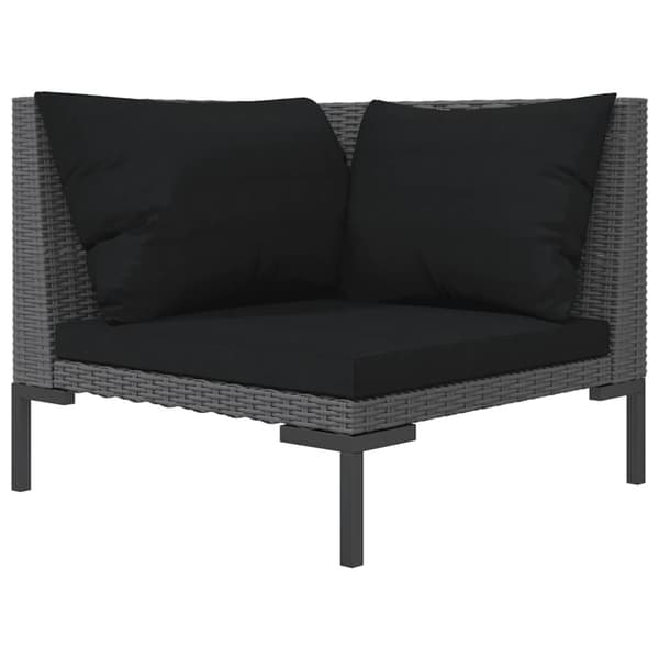 vidaXL Hagesofa med puter halvrund polyrotting