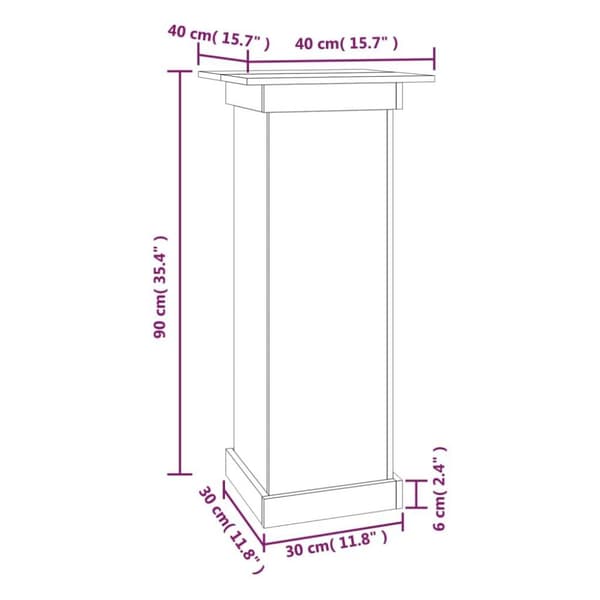vidaXL blomsterstander 40x40x90 cm massivt fyrretræ hvid