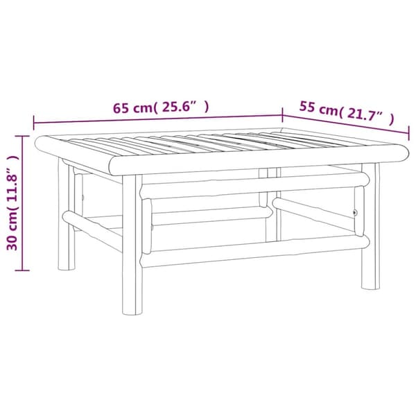 vidaXL Hagebord 65x55x30 cm bambus