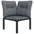 Miniatyrbillede 3 af 11: vidaXL hjørnemodul til havesofa med hynder polyrattan sort og grå