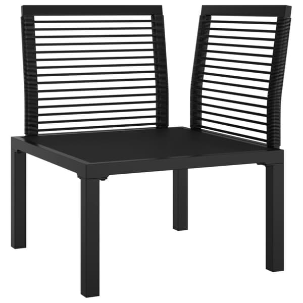vidaXL hjørnemodul til havesofa med hynder polyrattan sort og grå
