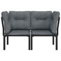 Miniatyrbillede 3 af 11: vidaXL hjørnemoduler til havesofa 2 stk. m. hynder polyrattan sort grå