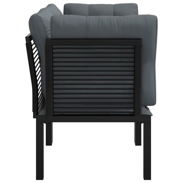 vidaXL hjørnemoduler til havesofa 2 stk. m. hynder polyrattan sort grå