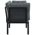 Miniatyrbillede 4 af 11: vidaXL hjørnemoduler til havesofa 2 stk. m. hynder polyrattan sort grå