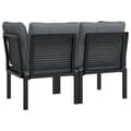 Miniatyrbillede 5 af 11: vidaXL hjørnemoduler til havesofa 2 stk. m. hynder polyrattan sort grå