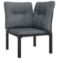 Miniatyrbillede 6 af 11: vidaXL hjørnemoduler til havesofa 2 stk. m. hynder polyrattan sort grå