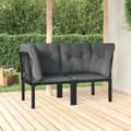 Miniatyrbillede 1 af 11: vidaXL hjørnemoduler til havesofa 2 stk. m. hynder polyrattan sort grå