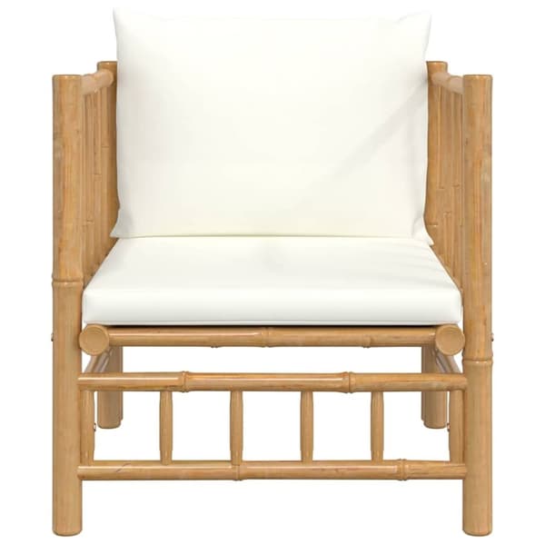 vidaXL havesofa med cremehvide hynder bambus