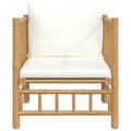Miniatyrbillede 4 af 9: vidaXL havesofa med cremehvide hynder bambus