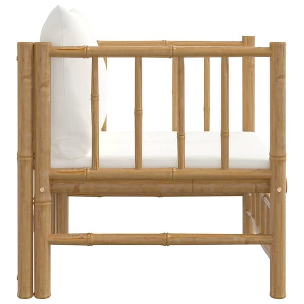 vidaXL havesofa med cremehvide hynder bambus