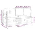 Miniatyrbillede 9 af 10: vidaXL hjørnemoduler til havesofa 2 stk. med lysegrå hynder akacietræ
