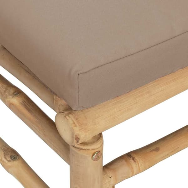 vidaXL hjørnemodul til havesofa med gråbrune hynder bambus