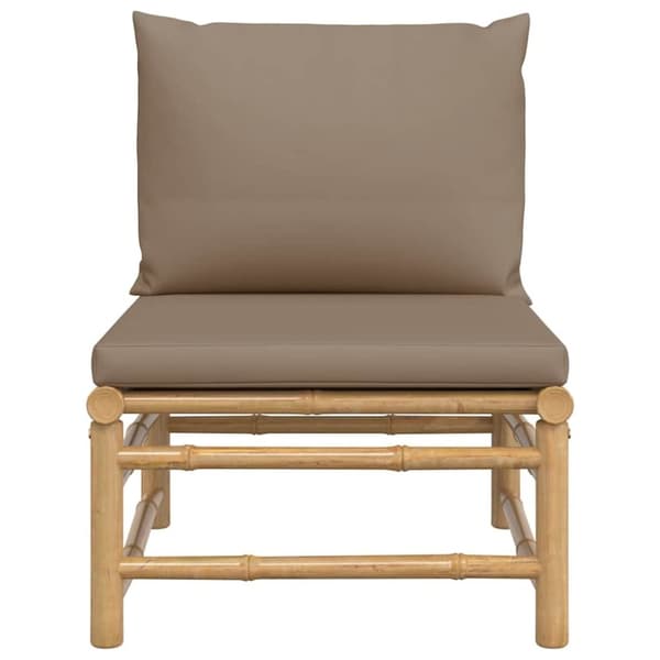 vidaXL midtermodul til havesofa med gråbrune hynder bambus