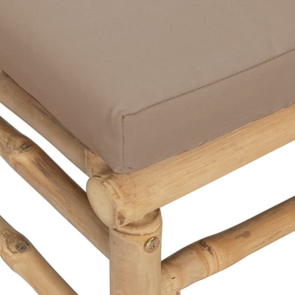 vidaXL midtermodul til havesofa med gråbrune hynder bambus
